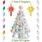 Casafield Hand Painted Ceramic Christmas Tree, 15-Inch Pre-Lit Tree with 128 Multi Color Lights and 2 Star Toppers